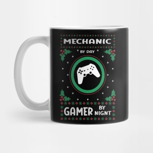 Mechanic By Day Gamer By Night - Ugly Christmas Gift Idea Mug